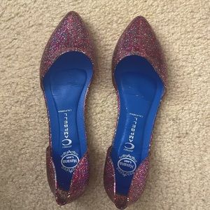 Jeffrey Campbell Pink Glitter Jelly Flats